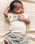Hello I'm New Here Organic Baby Bodysuit