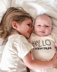 Hello I'm New Here Organic Baby Bodysuit