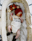 Hello I'm New Here Organic Baby Bodysuit