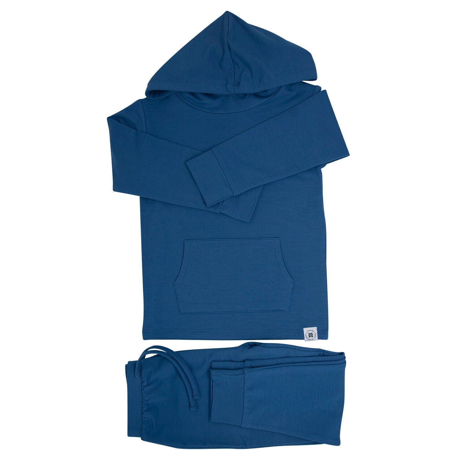 Hooded Jogger Set for Kids in Captain Blue | Soft Luxaboo French Terry Matching Set