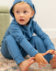 Hooded Jogger Set for Kids in Captain Blue | Soft Luxaboo French Terry Matching Set