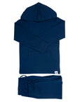 Hooded Jogger Set for Kids in Navy | Soft Luxaboo French Terry Matching Set