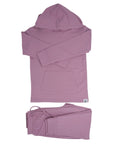 Hooded Jogger Set for Kids in Petunia Pink | Soft Luxaboo French Terry Matching Set