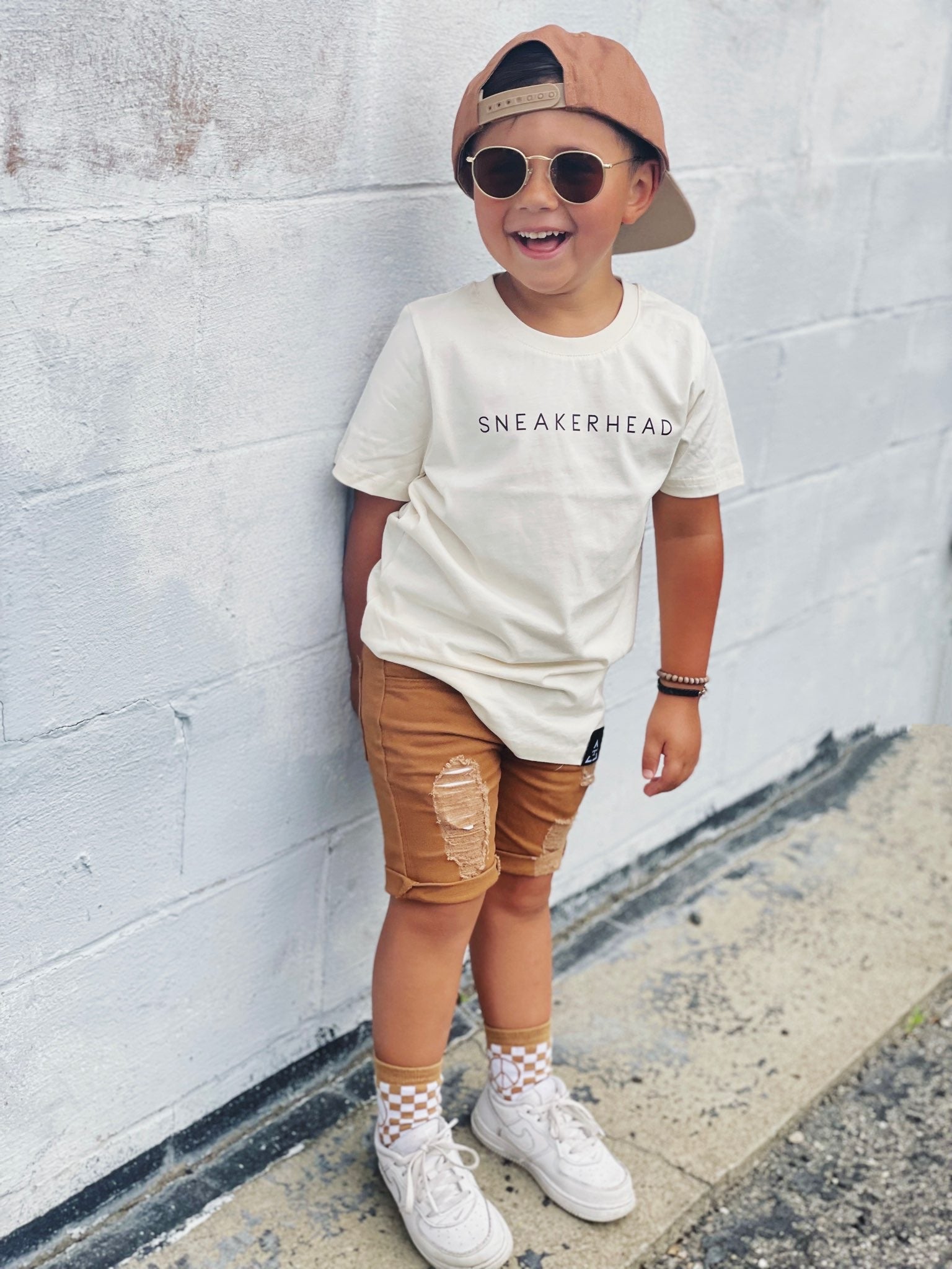 Tatum Peace Checker Socks | Neutral Checker Kids and Family Socks