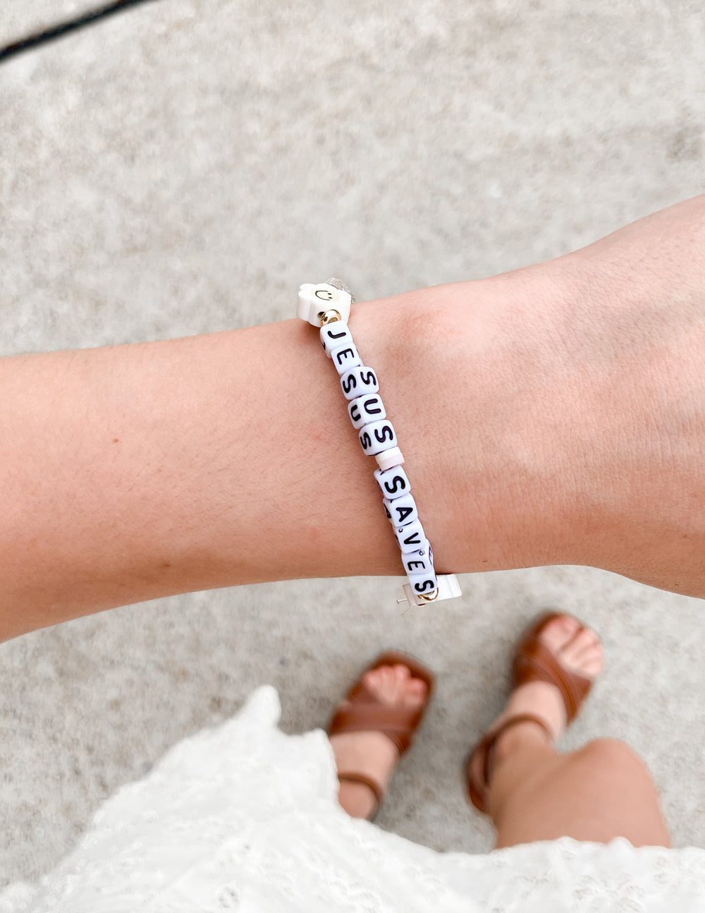 Jesus Saves Bracelet Christian Letter Bead Bracelet Faith Jewelry