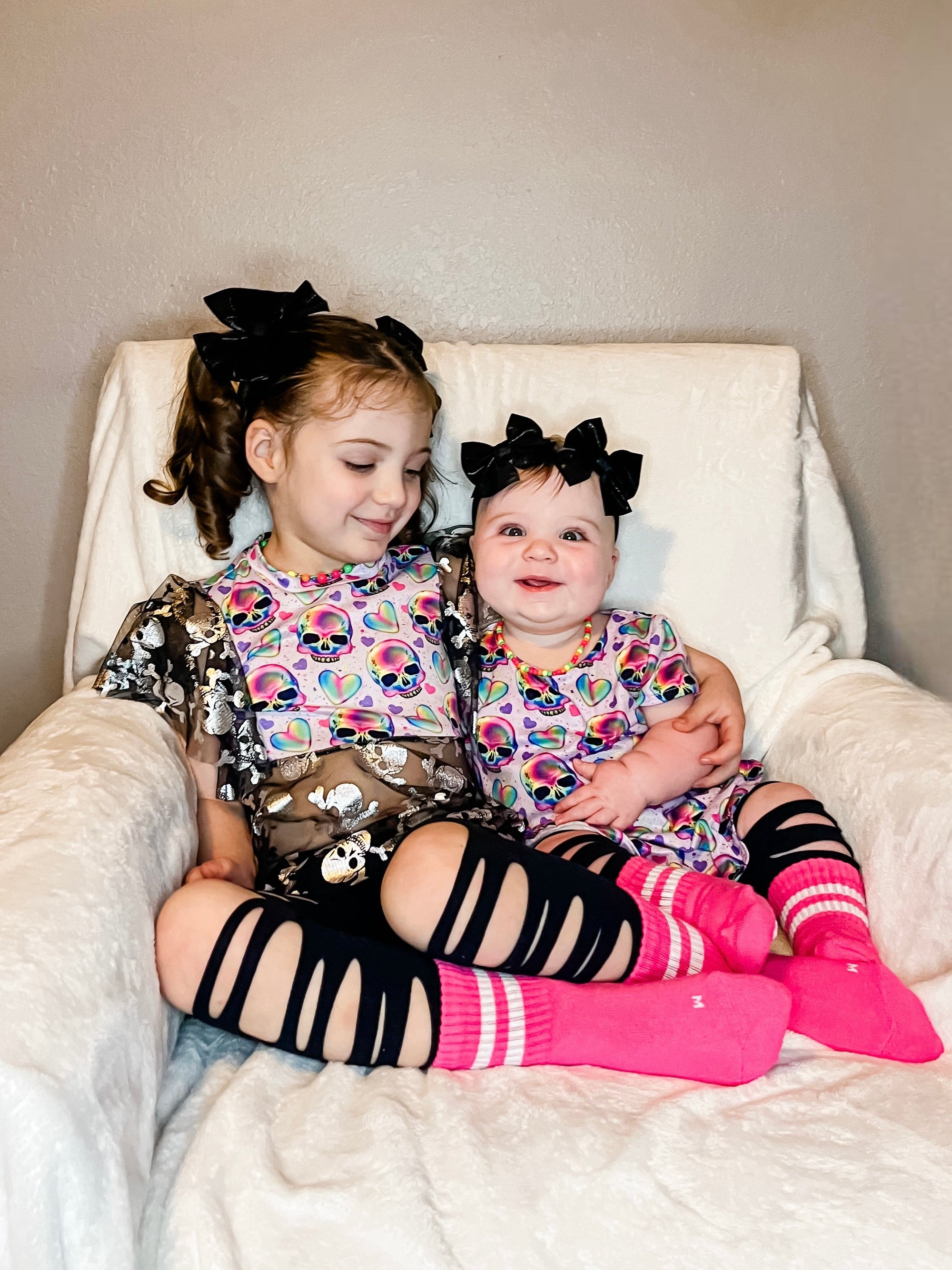 Paige Kids and Family Socks | Pink Stripe Everyday Crew Socks