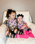 Paige Kids and Family Socks | Pink Stripe Everyday Crew Socks