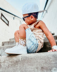 Tatum Peace Checker Socks | Neutral Checker Kids and Family Socks