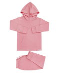 Hooded Jogger Set for Kids in Pink Peony | Soft Luxaboo French Terry Matching Set