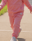 Hooded Jogger Set for Kids in Pink Peony | Soft Luxaboo French Terry Matching Set