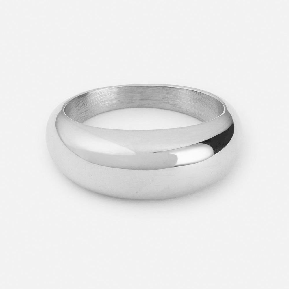 Silver ring on a white background