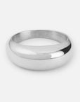 Silver ring on a white background