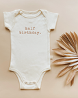 Half Birthday Clay Organic Cotton Baby Bodysuit Short Sleeve