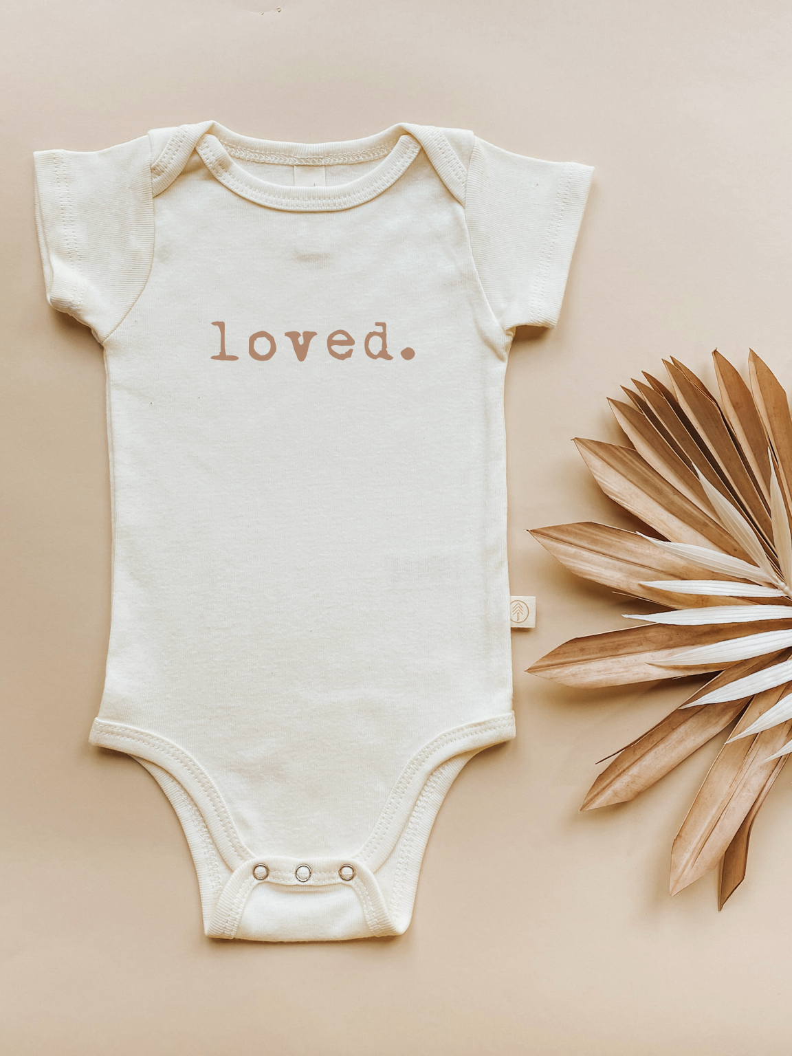 Loved. Clay Organic Cotton Baby Bodysuit Short Sleeve