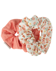 Organic Cotton Hair Scrunchies Set of 2 Sunset Meadow