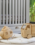 Rattan Toy Helicopter – Handcrafted Boho Pretend Play Toy for Kids | Montessori Airplane Nursery Decor
