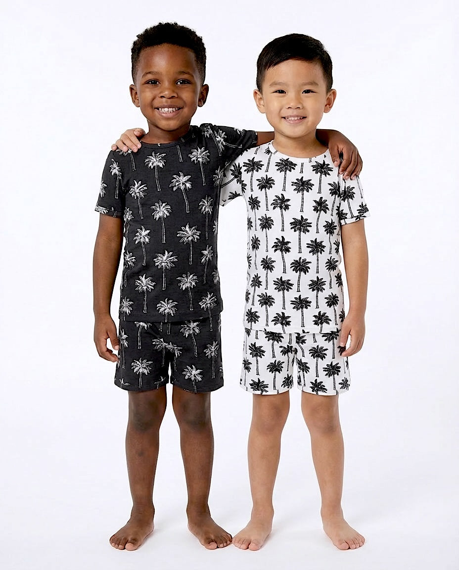 Bamboo Shorts Set | Palm Style White