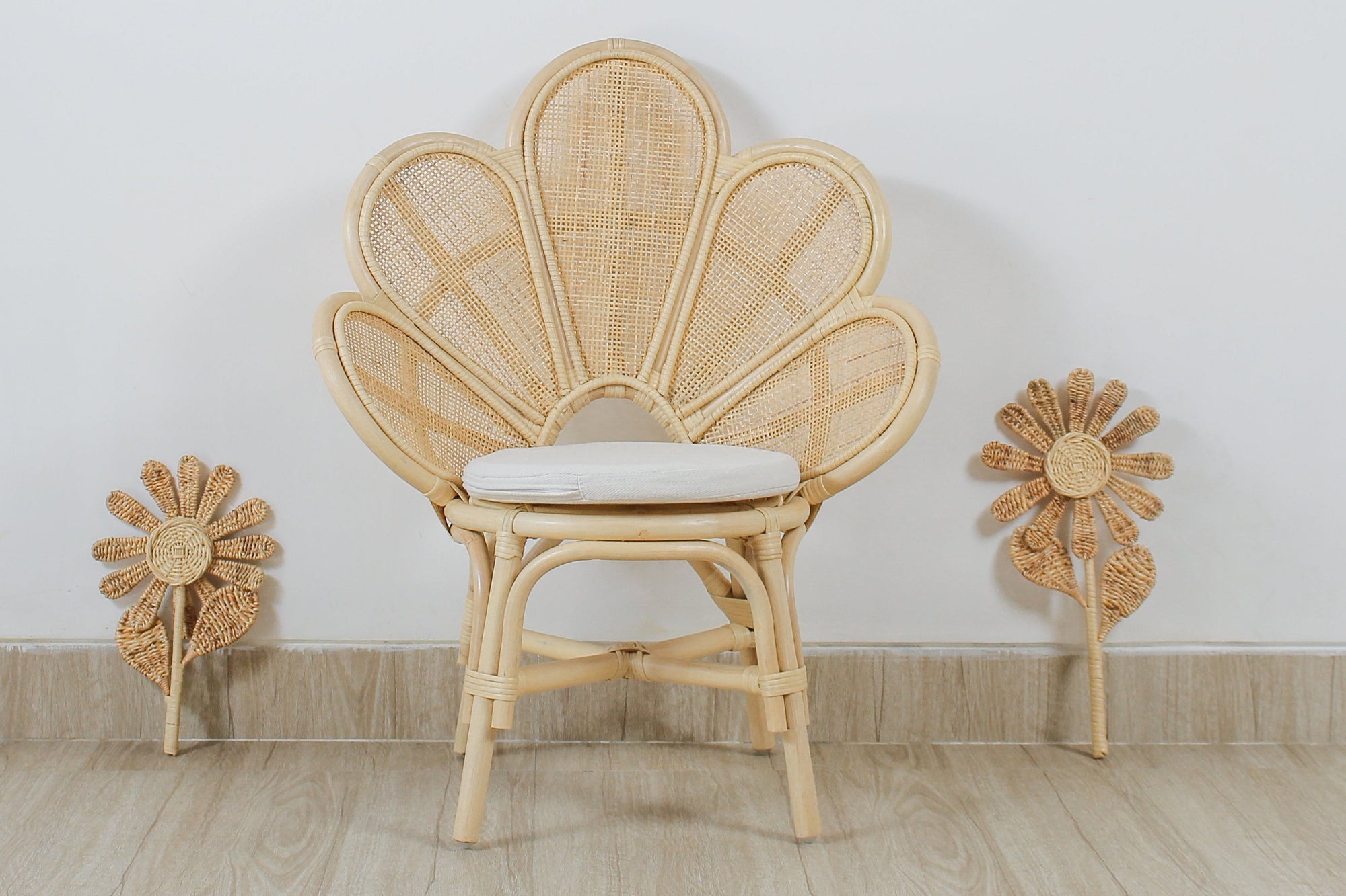 The Blooming Rattan Flower Stem – Handcrafted Boho Wall &amp; Room Decor